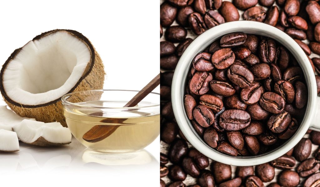 combinar café y aceite de coco